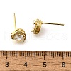 Clear Cubic Zirconia Heart Stud Earrings EJEW-K093-21G-3