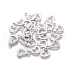 Non-Tarnish 304 Stainless Steel Open Heart Charms X-STAS-L234-087P-1