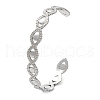 Non-Tarnish 304 Stainless Steel Hollow Horse Eye Cuff Bangle for Women BJEW-D061-05P-2