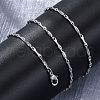 Brass Twisted Bar Link Chain Necklaces NJEW-D302-63P-5