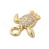 Rack Plating Brass Micro Pave Cubic Zirconia Pendants KK-P230-23G-A-3