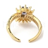 Oval Brass Micro Pave Cubic Zirconia Open Cuff Rings RJEW-U008-04B-G-3
