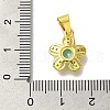 Flower Rack Plating Brass Micro Pave Cubic Zirconia Pendant KK-H485-01G-04-3
