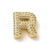 Brass Micro Pave Clear Cubic Zirconia Charms ZIRC-C009-01G-R-1