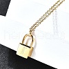 304 Stainless Steel Rolo Chain Pendant Necklaces NJEW-S444-01G-09-4