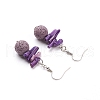 Natural Lava Rock Dangle Earrings EJEW-E260-B04-2