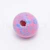 Printed Natural Wood Beads WOOD-TAC0007-60F-2