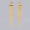 Brass Ball Chains Dangle Earrings EJEW-JE03536-1