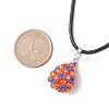 3Pcs 3 Colors Glass Seed Beaded Teardrop Pendant Necklaces NJEW-MZ00069-5