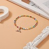 Colorful Seed Beaded Stretch Bracelet with Brass Charms for Women BJEW-JB09218-04-2