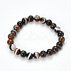 Natural Striped Agate/Banded Agate Beaded Stretch Bracelets BJEW-Q692-03I-6