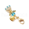 Angel Glass Beaded & Alloy Pendant Decorations HJEW-MZ00193-05-4