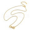 925 Sterling Silver Micro Pave Clear Micro Pave Cubic Zirconia Double Infinity Pendant Necklaces for Women NJEW-D315-03G-5
