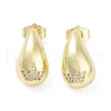 Teardrop Rack Plating Brass Cubic Zirconia Stud Earrings for Women EJEW-B047-02G-01-1