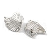 304 Stainless Steel Ocean Wave Stud Earrings for Women EJEW-U022-01P-2