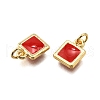 Brass Enamel Charms KK-C106-07G-3
