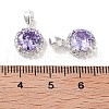 Brass Micro Pave Cubic Zirconia Charms KK-B102-06S-3