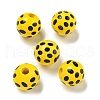 Printed Wood European Beads WOOD-G022-18I-1