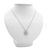 Alloy Pave Cubic Zirconia Christmas Snowflake Pendants Necklaces for Women FS-WG170D7-02-1