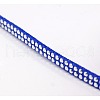 2 Row Platinum Aluminum Studded Faux Suede Cord LW-D005-09P-2