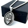 Vintage Stainless Steel Sacred Heart of Jesus Pendant Necklaces for Men IC9997-3