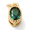 Real 18K Gold Plated Brass Inlaid Cubic Zirconia Charms ZIRC-L100-079G-05-2