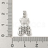 Brass Micro Pave Clear Cubic Zirconia Pendants KK-P275-18P-3