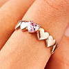 Mother's Day Rings Heart Alloy Pave Cubic Zirconia Finger Rings for Women FS-WGA8193-02-2