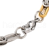 201 Stainless Steel Oval Byzantine Chain Bracelets BJEW-B078-144GP-3