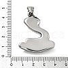 304 Stainless Steel Pendants STAS-V008-04AS-3