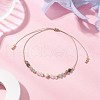 Adjustable Natural Moss Agate & Green Aventurinee & Quartz Crystal Braided Bead Bracelets for Women BJEW-JB11619-03-1