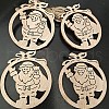 Unfinished Wood Pendant Decorations XMAS-PW0001-170-14-1