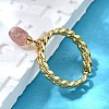 Brass Curb Chain Cuff Rings for Women RJEW-Z085-03G-04-3