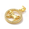 Zodiac Theme Brass Micro Pave Cubic Zirconia Pendants KK-M273-05G-G-2