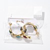 304 Stainless Steel Synthetic Turquoise & Synthetic Agate Stud Earrings EJEW-M105-01G-2
