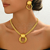 Elegant Vintage Casual Round/Ring Iron Earrings & Necklaces Sets for Women EE9133-2