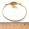 304 Stainless Steel Flat Round Link Bangles for Women BJEW-R014-01G-01-5