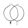 2Pcs 2 Style Yin Yang Matching Couple Necklaces Set NJEW-JN04578-1