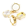 Rack Plating Real 18K Gold Plated Brass Enamel Rectangle Dangle Hoop Earrings EJEW-K245-50G-01-2