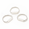 Natural White Jade Column Beaded Finger Ring with Synthetic Hematite RJEW-JR00461-02-1