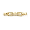 Brass Micro Pave Cubic Zirconia Fold Over Clasps KK-U059-07G-1