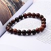 Unisex Natural Wood Beaded Stretch Bracelets X-BJEW-JB05463-04-3