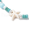 Synthetic Turquoise & Porcelain & Dyed Natural Howlite Beads Stretch Bracelets for Women BJEW-JB11793-02-4
