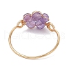 Natural Rainbow Moonstone /Amethyst/Rose Quartz/RedJasper/Apatite/Amazonite Finger Rings RJEW-JR00881-01-5