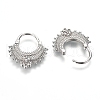 Brass Micro Pave Clear Cubic Zirconia Hoop Earrings EJEW-L234-62A-3