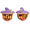 Beebeecraft 6Pcs Halloween Brass Enamel European Beads KK-BBC0015-40-1