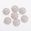 Platinum Brass Filigree Flower Bead Caps X-EC1166-1