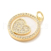 Brass Micro Pave Clear Cubic Zirconia Pendants KK-Z073-23G-2