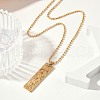 304 Stainless Steel Clear Cubic Zirconia Rectangle Constellation Pendant Necklaces for Women Men NJEW-S435-01G-A-2