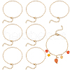 SUNNYCLUE 12Pcs 304 Stainless Steel Paperclip Chain Bracelets Set for Women BJEW-SC0001-21-1